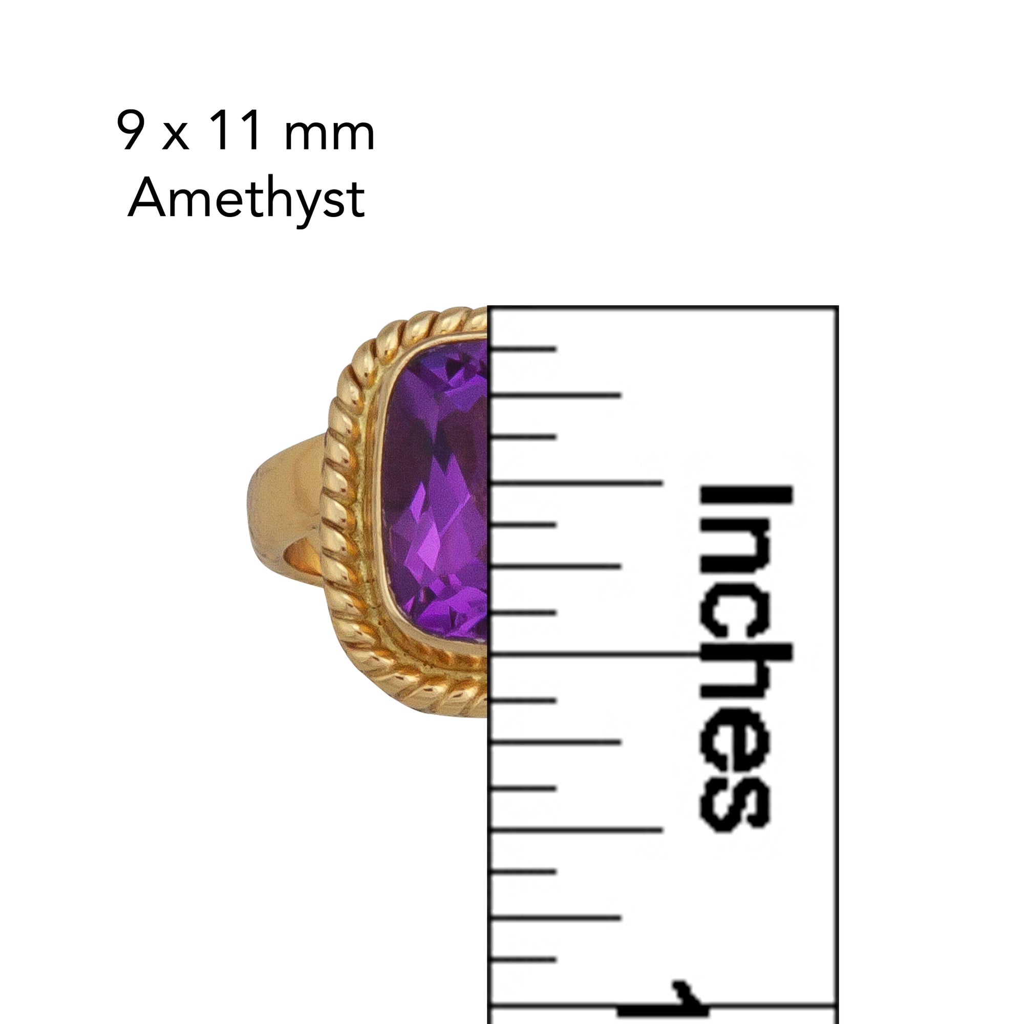Charles Albert Jewelry - Alchemia Amethyst Adjustable Rope Ring - Measurements