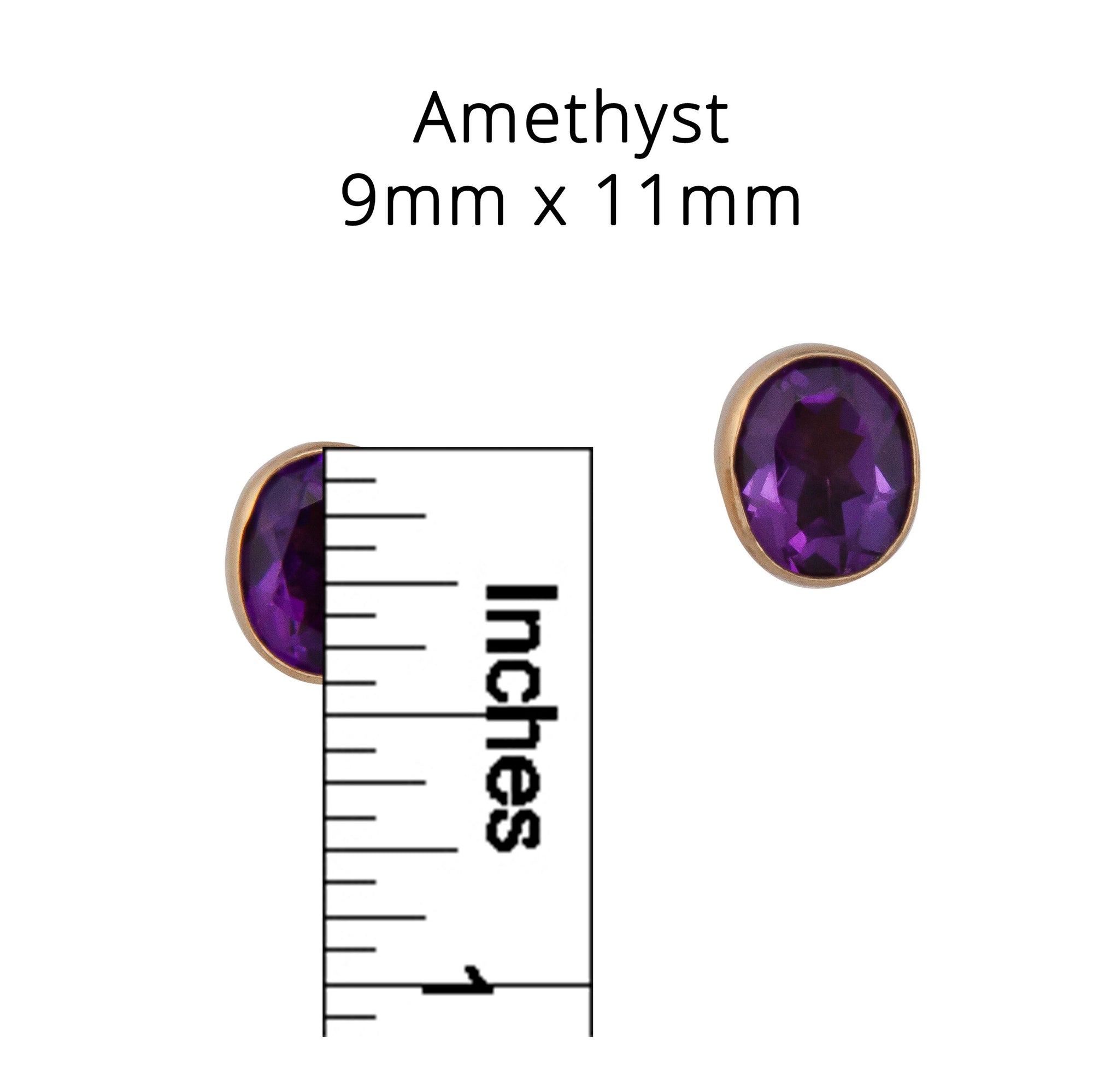 Charles Albert Jewelry - Alchemia Amethyst Post Earrings - Measurements