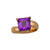 Charles Albert Jewelry - Alchemia Amethyst Prong Set Adjustable Ring - Front View