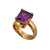 Charles Albert Jewelry - Alchemia Amethyst Prong Set Adjustable Ring - Side View