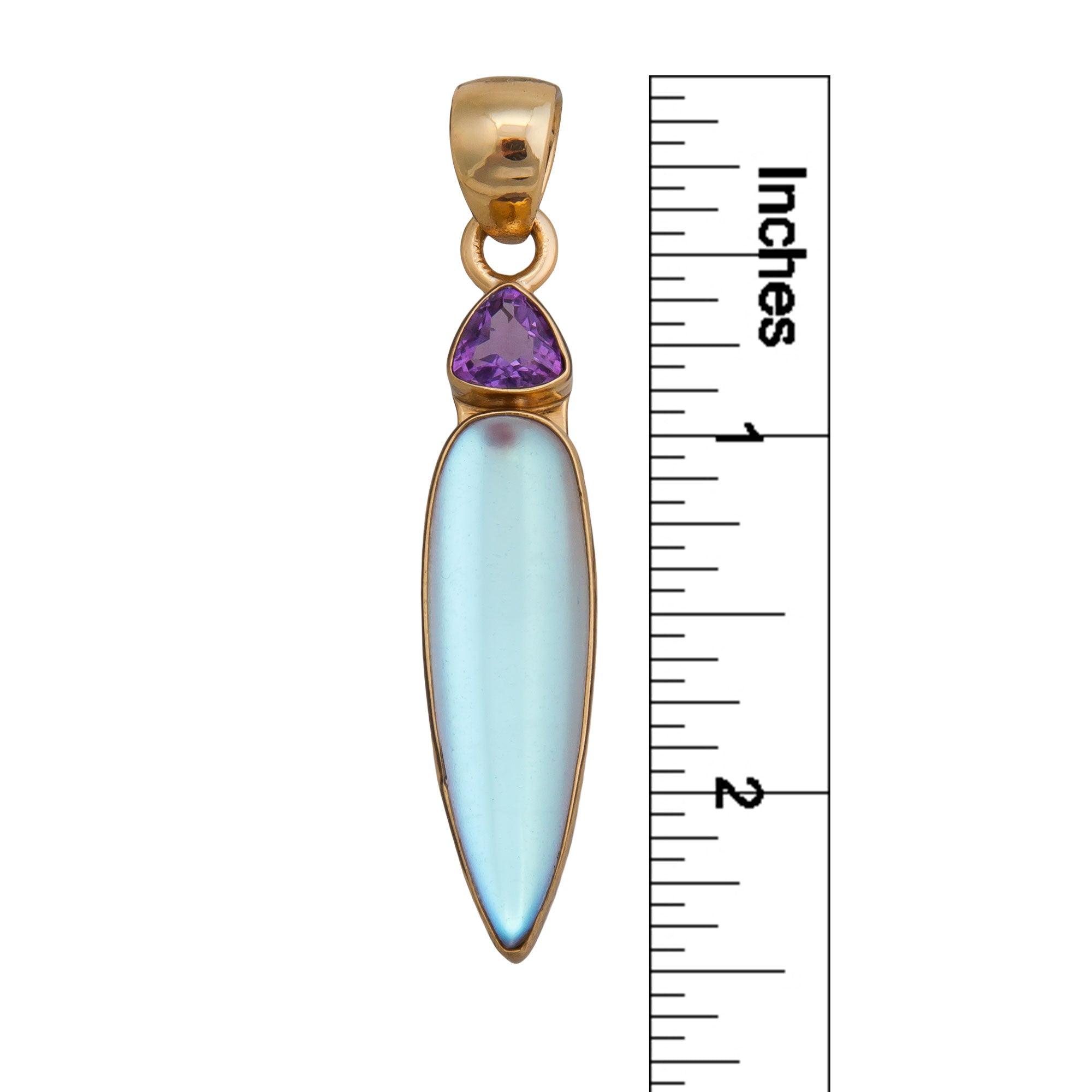 Charles Albert Jewelry - Alchemia Amethyst and Luminite Pendant - Measurements