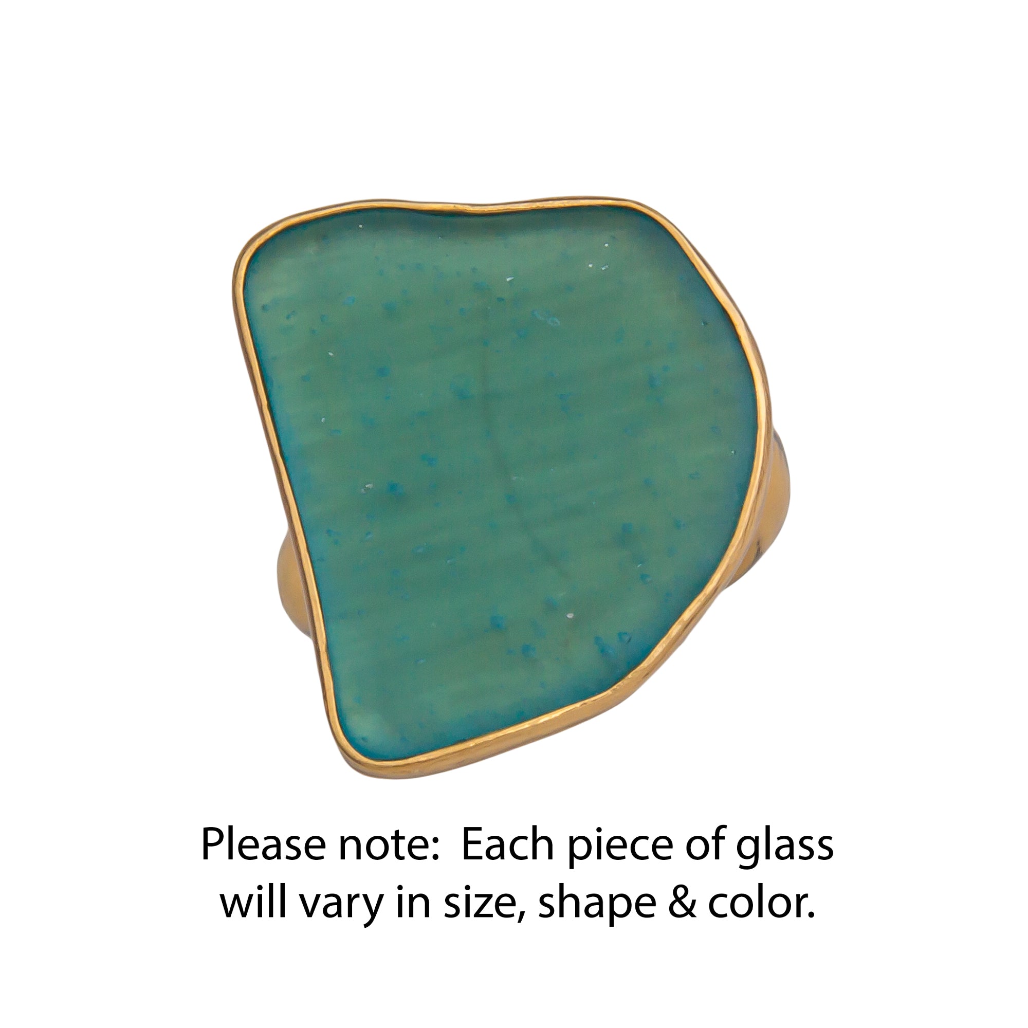 Charles Albert Jewelry - Alchemia Aqua Recycled Glass Adjustable Ring - Information