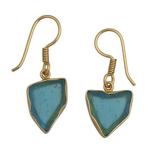Charles Albert Jewelry - Alchemia Aqua Recycled Glass Drop Earrings