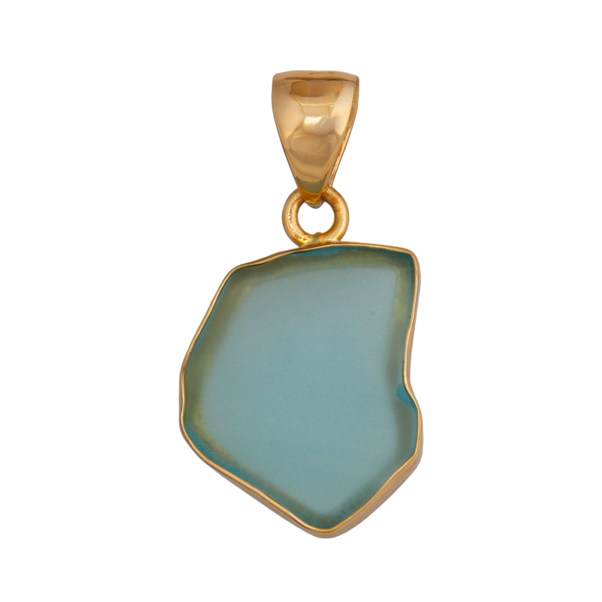 Charles Albert Jewelry - Alchemia Aqua Recycled Glass Pendant - Front View