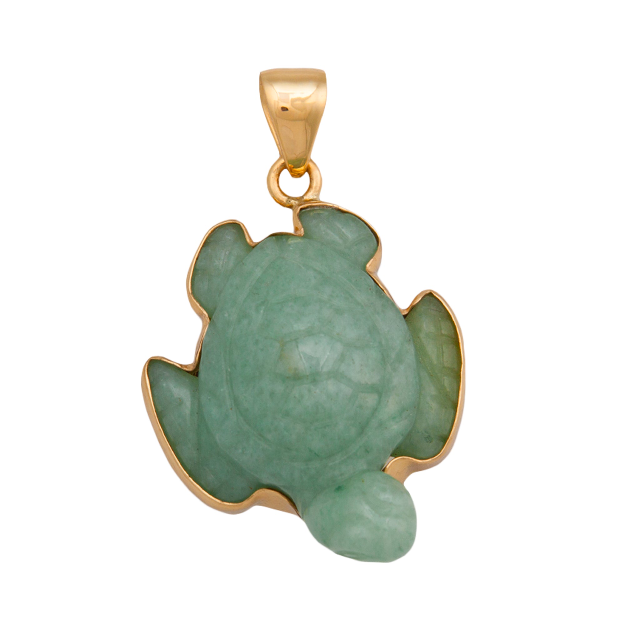 Charles Albert Jewelry - Alchemia Aventurine Sea Turtle Pendant - Front View