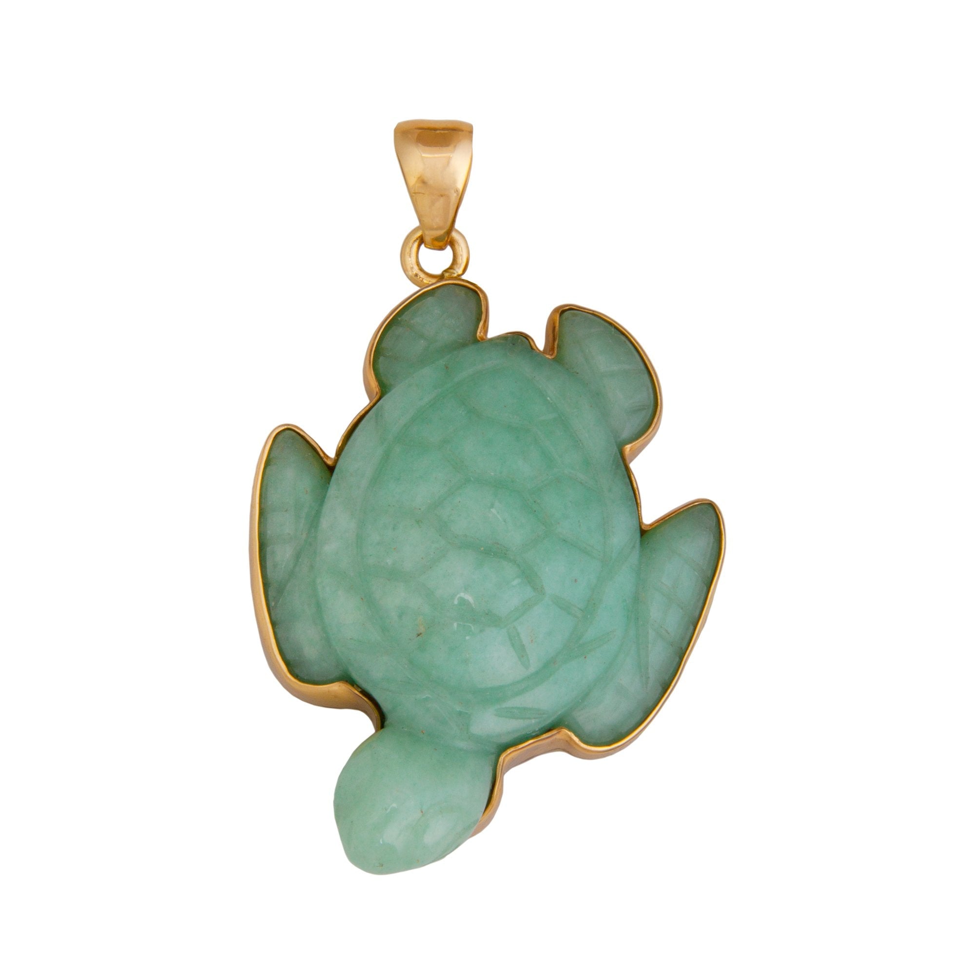 Charles Albert Jewelry - Alchemia Aventurine Sea Turtle Pendant - Front View