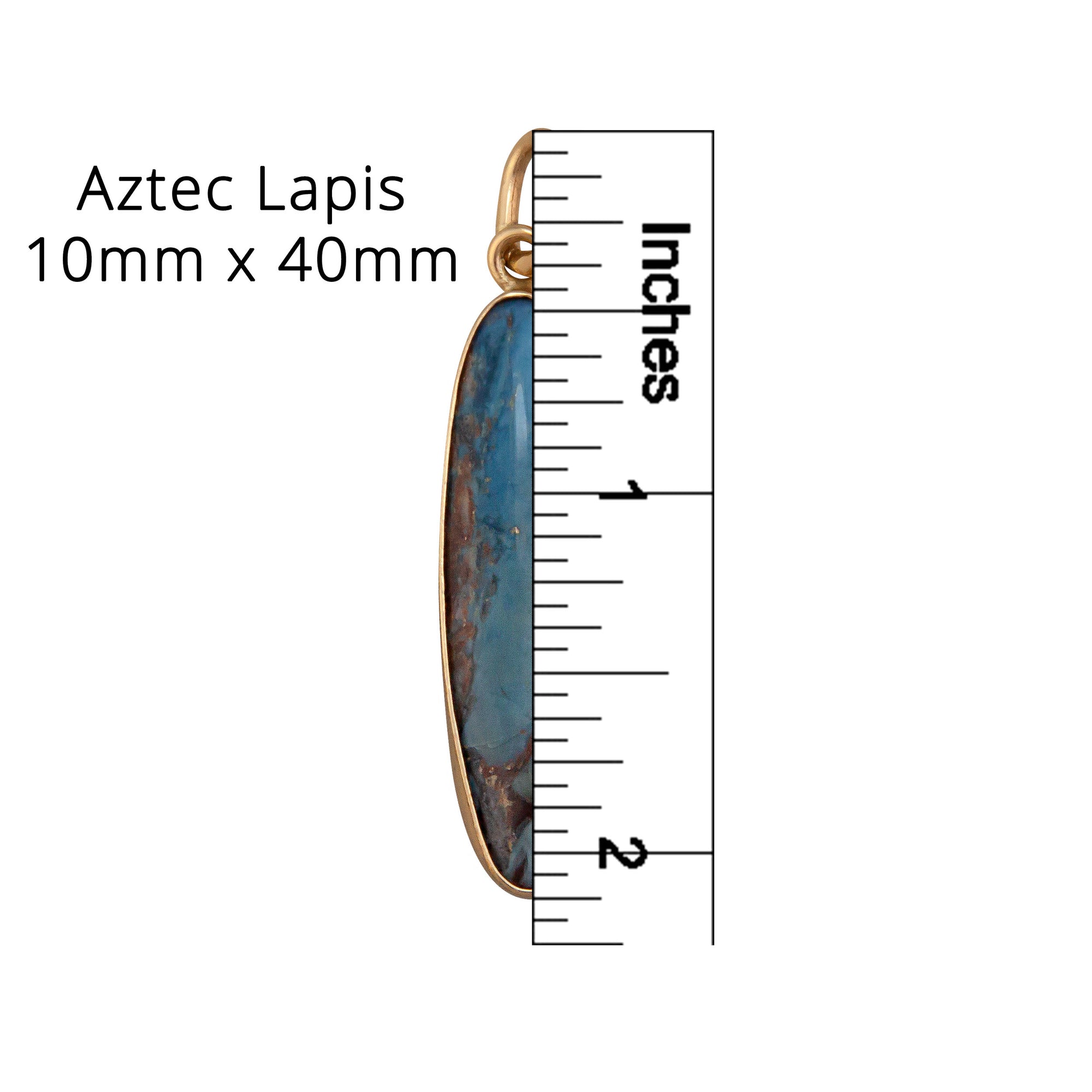Charles Albert Jewelry - Alchemia Aztec Lapis Charm Pendant - Measurements