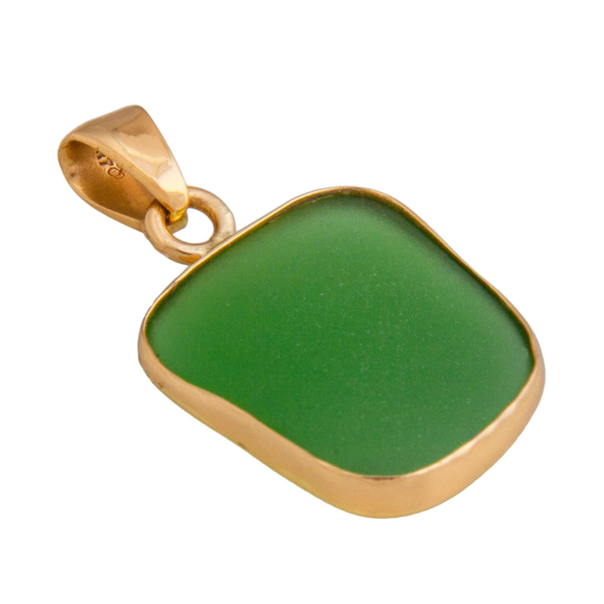 Charles Albert Jewelry - Alchemia Green Recycled Glass Pendant - Side View