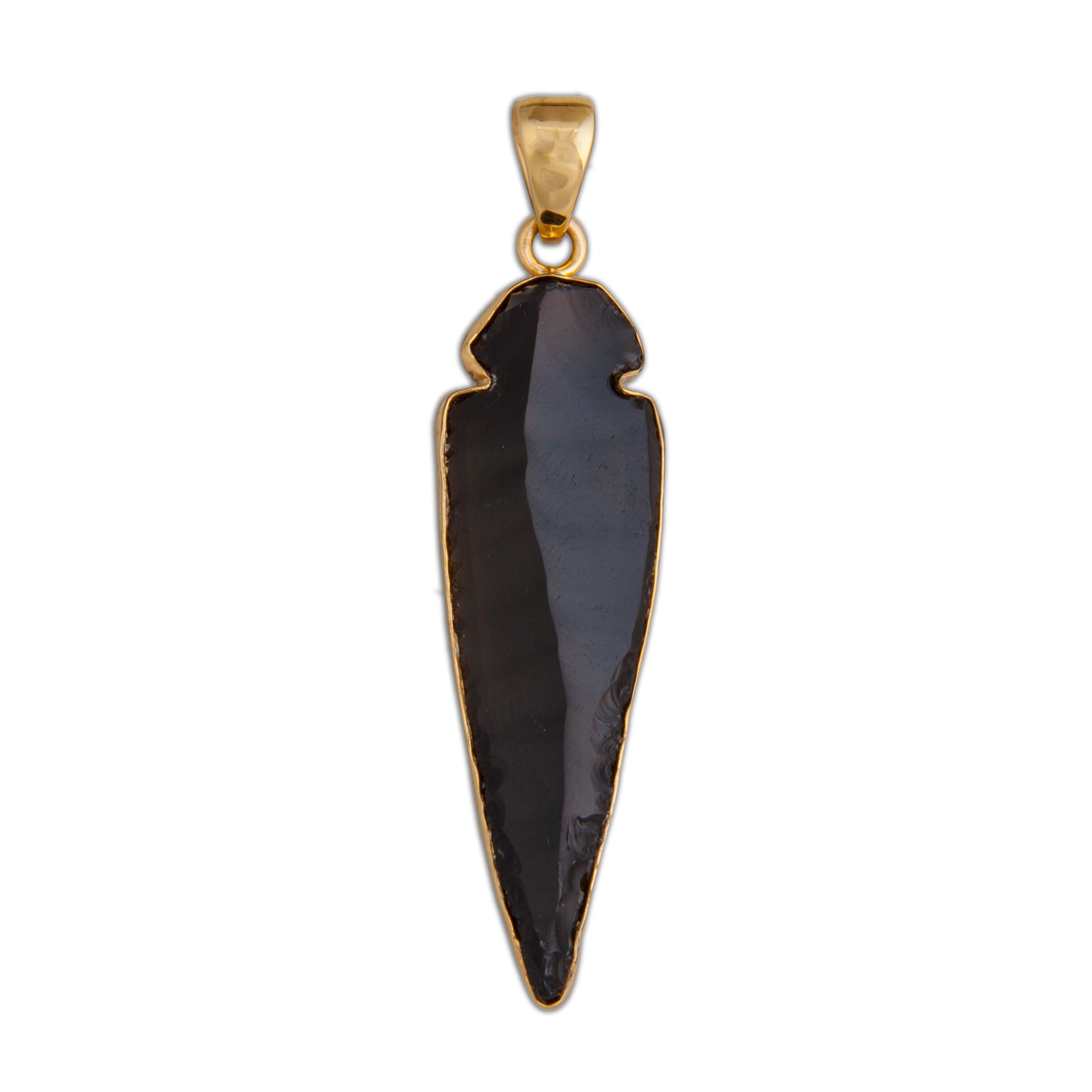 Charles Albert Jewelry - Alchemia Obsidian Arrowhead Pendant - Front View
