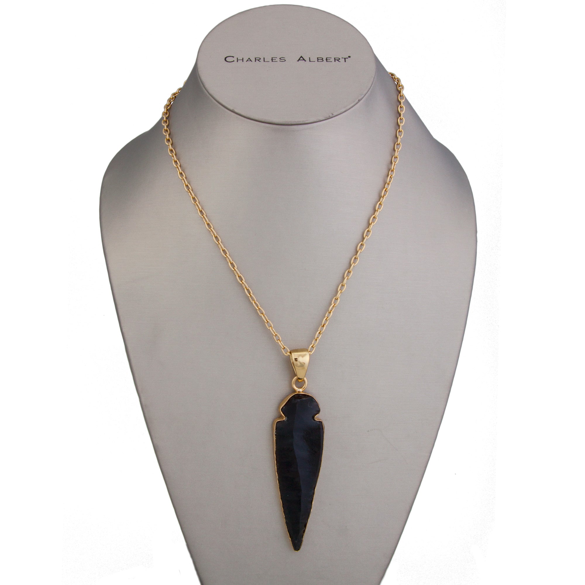Charles Albert Jewelry - Alchemia Obsidian Arrowhead Pendant