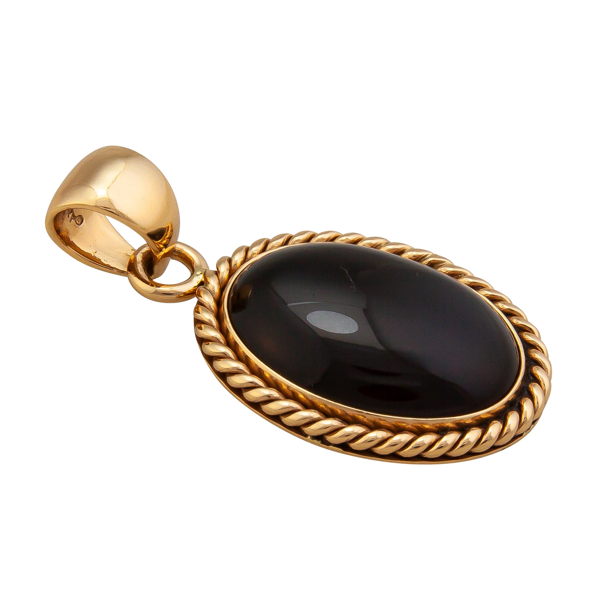 Charles Albert Jewelry - Alchemia Onyx Oval Rope Pendant - Side View