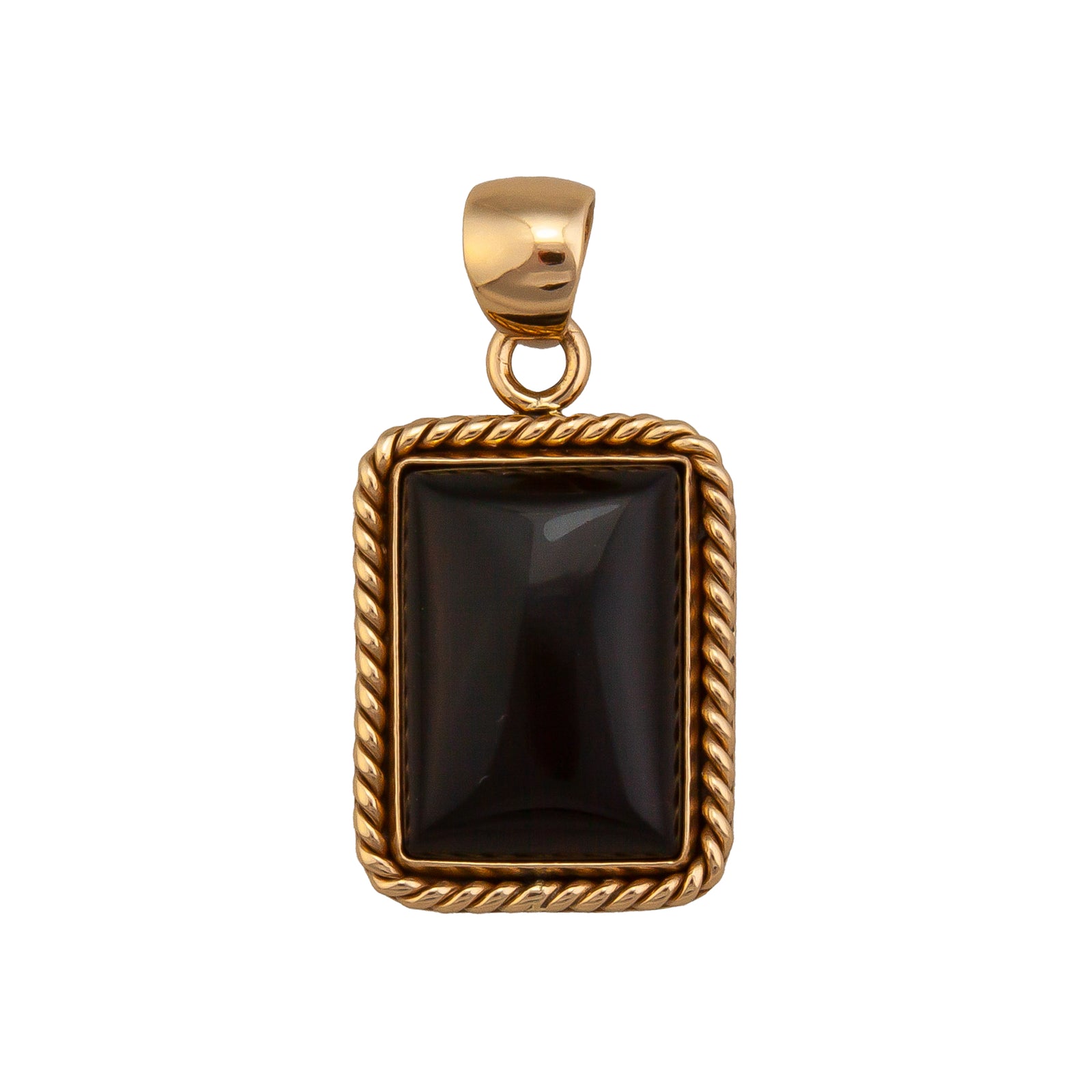 Charles Albert Jewelry - Alchemia Onyx Rectangle Rope Pendant - Front View