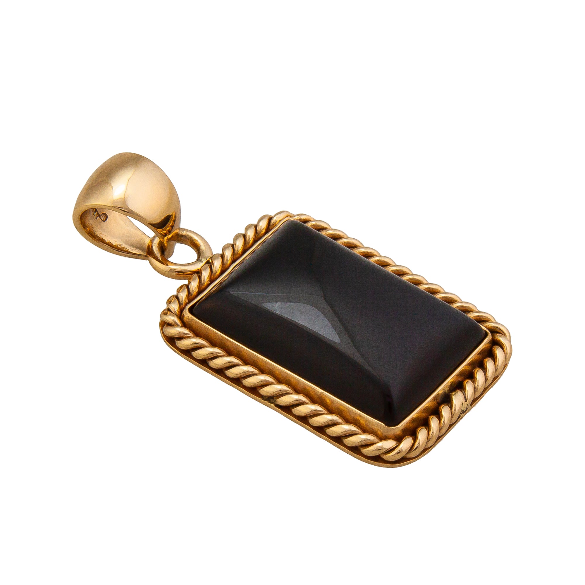 Charles Albert Jewelry - Alchemia Onyx Rectangle Rope Pendant - Side View