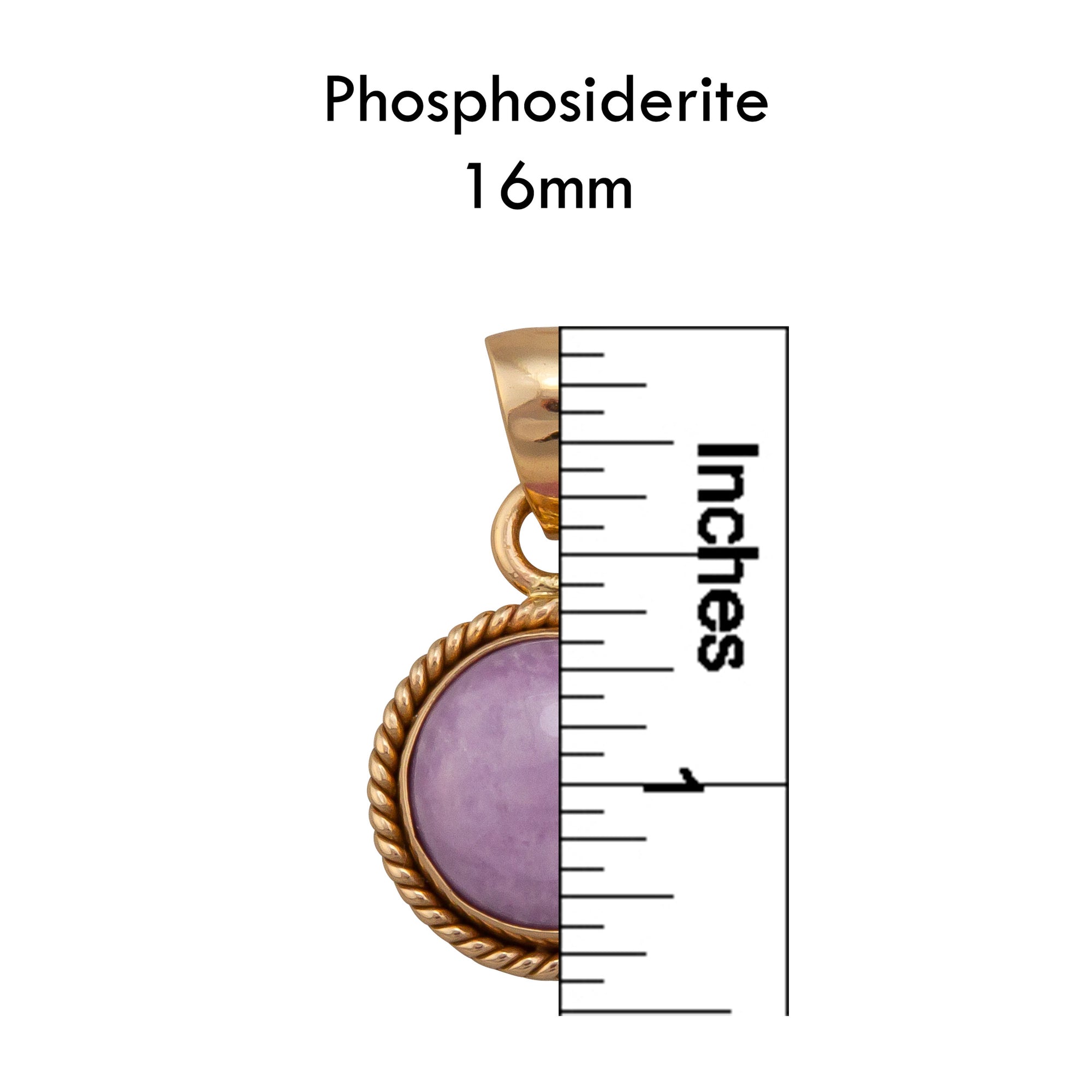 Charles Albert Jewelry - Alchemia Phosphosiderite Round Rope Pendant - Measurements