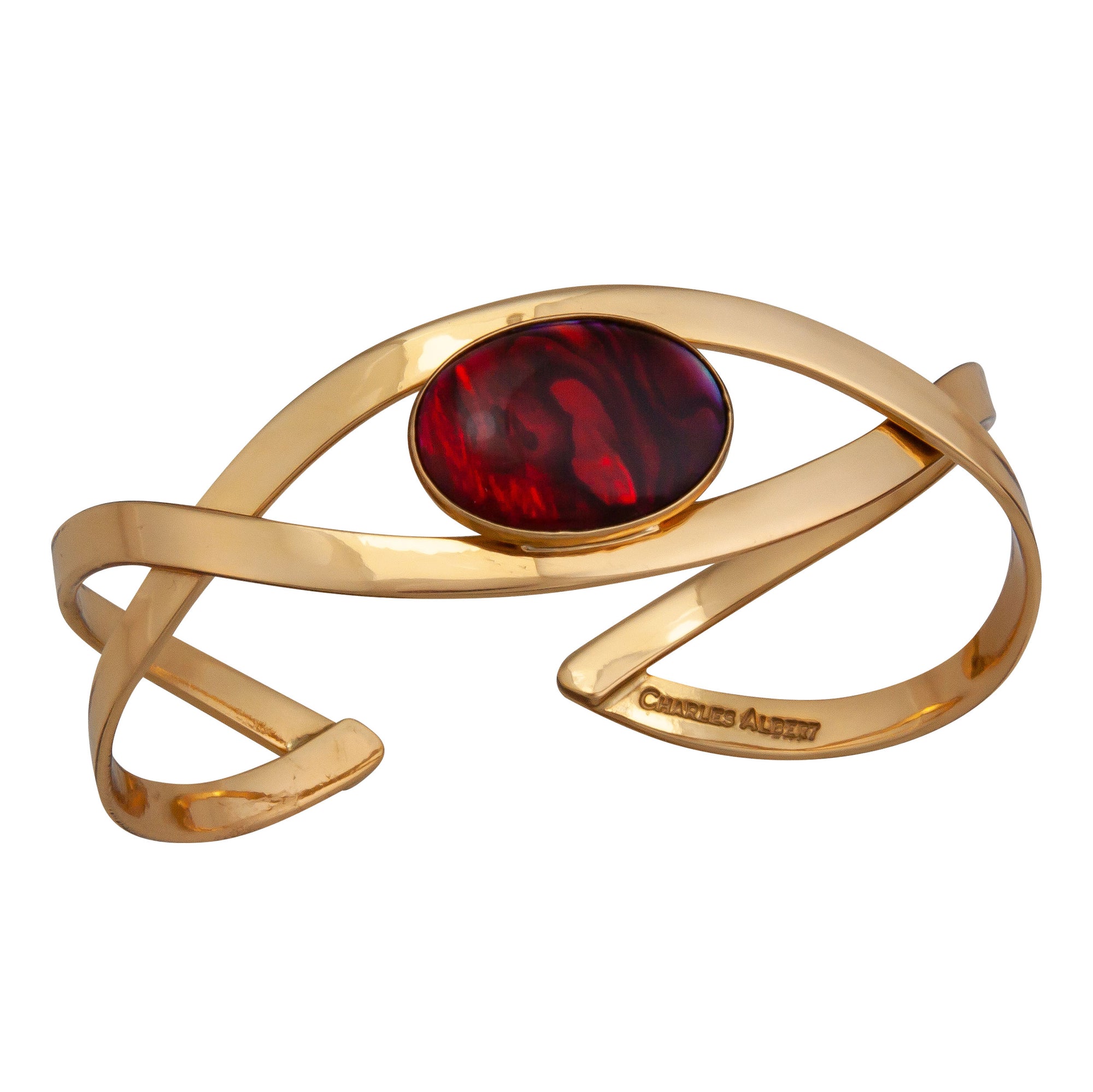 Charles Albert Jewelry - Alchemia Red Abalone Infinity Cuff Bracelet - Front View