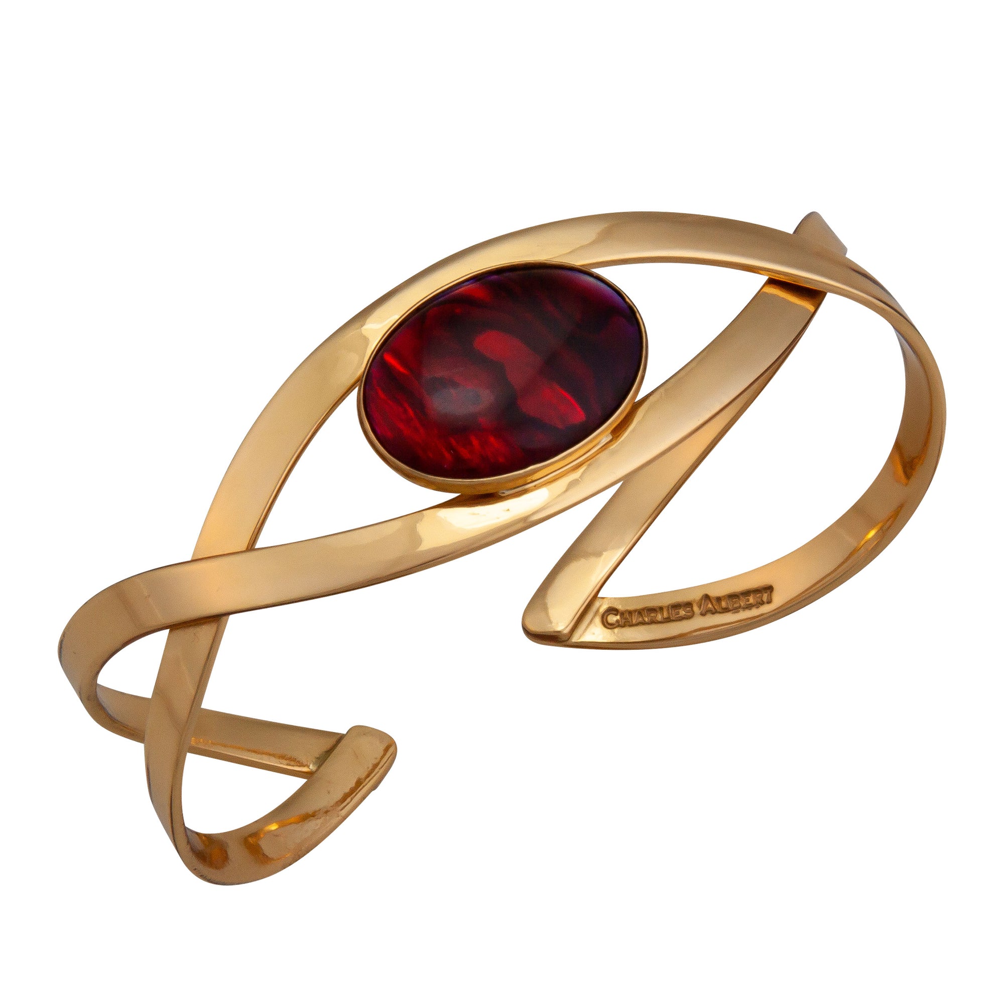 Charles Albert Jewelry - Alchemia Red Abalone Infinity Cuff Bracelet