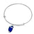 Charles Albert Jewelry - Cobalt Blue Pompano Beach Glass Adjustable Charm Bangle - Front View