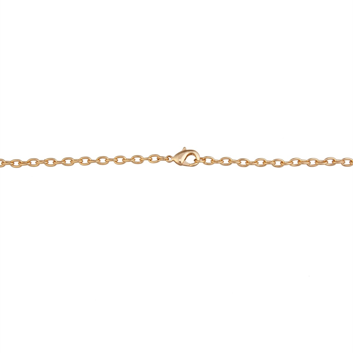 Charles Albert Jewelry - Gold Tone 3mm Base Metal Cross Chain - Clasp Close Up