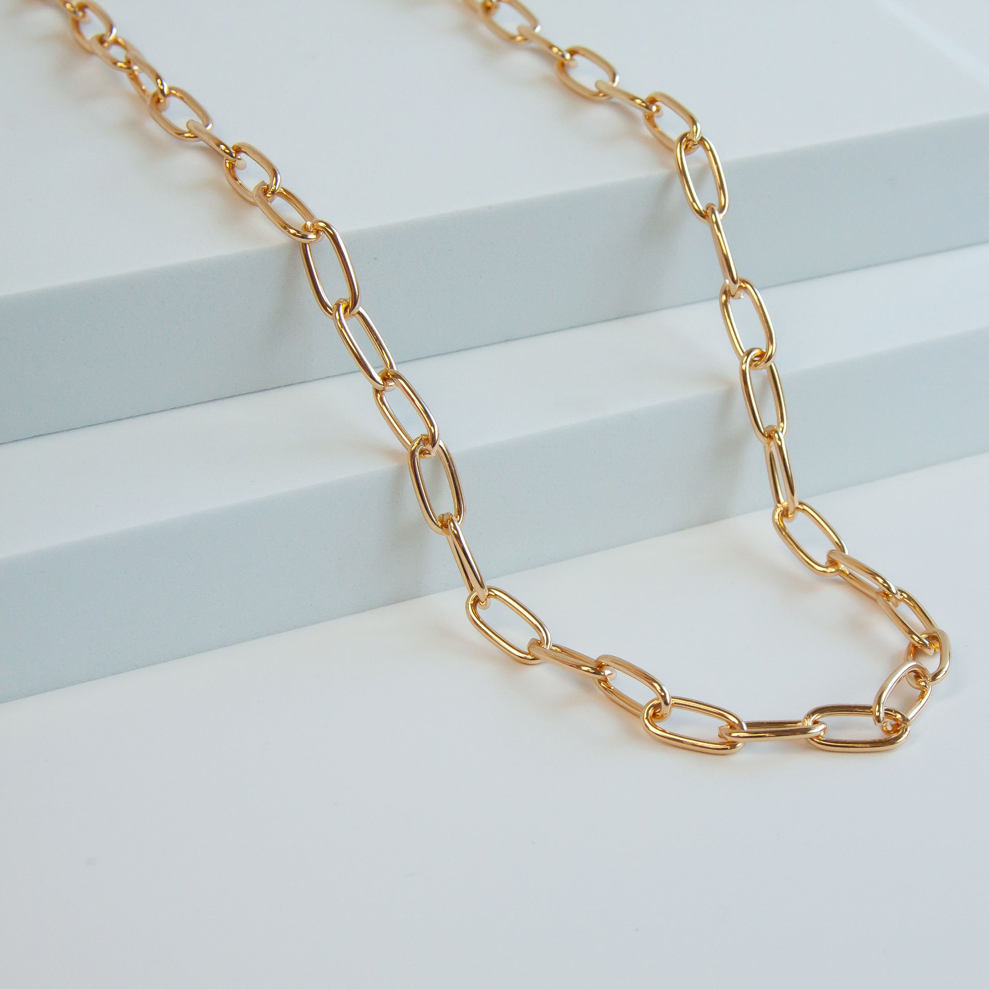 Charles Albert Jewelry - Gold Tone Base Metal Paperclip Chain with Lobster Claw Clasp