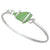 Charles Albert Jewelry - Green Pompano Beach Glass Freeform Bangle with Latch - Front View