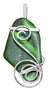 Charles Albert Jewelry - Green Pompano Beach Glass Freeform Pendant - Back View