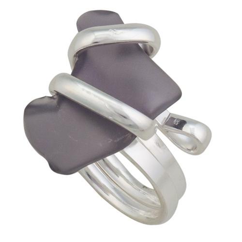 Charles Albert Jewelry - Purple Pompano Beach Glass Freeform Ring - Front View