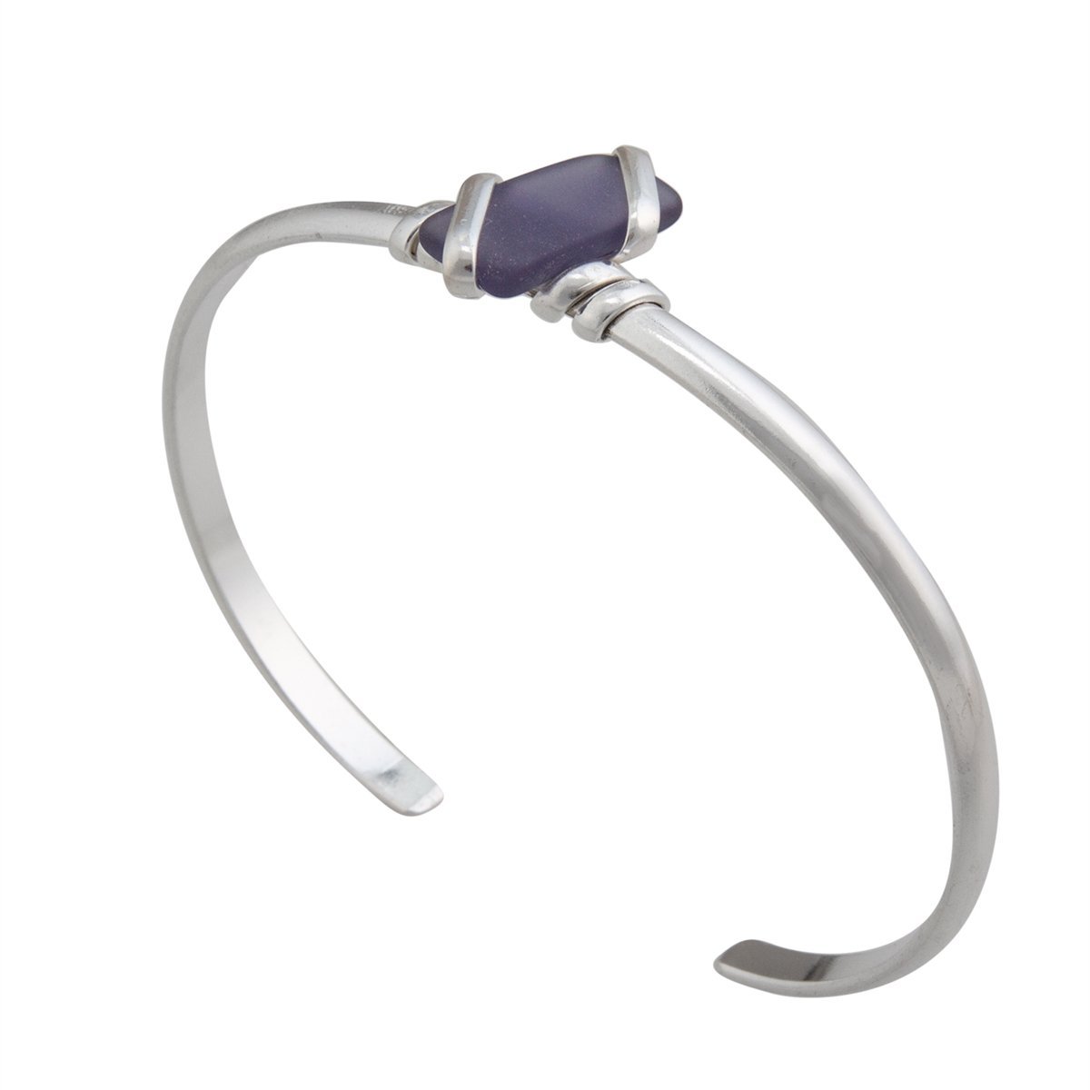Charles Albert Jewelry - Purple Pompano Beach Glass Mini Cuff - Side View