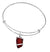 Charles Albert Jewelry - Red Pompano Beach Glass Adjustable Charm Bangle - Back View