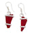 Charles Albert Jewelry - Red Pompano Beach Glass Freeform Drop Earrings - Front View