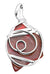 Charles Albert Jewelry - Red Pompano Beach Glass Freeform Pendant - Front View