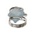 Charles Albert Jewelry - Seafoam Blue Pompano Beach Glass Freeform Ring - Front View