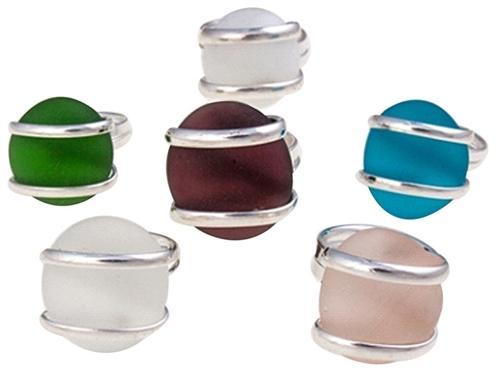 Charles Albert Jewelry - Silver Plated Beaded Glass Ring