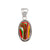 Charles Albert Jewelry - Sterling Silver Green Fordite Oval Rope Pendant - Front View