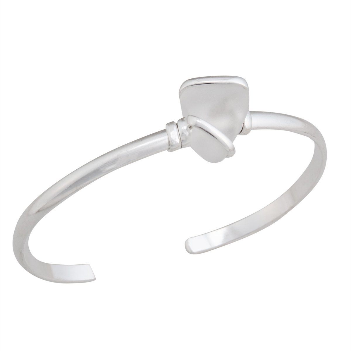 Charles Albert Jewelry - White Pompano Beach Glass Mini Cuff - Side View