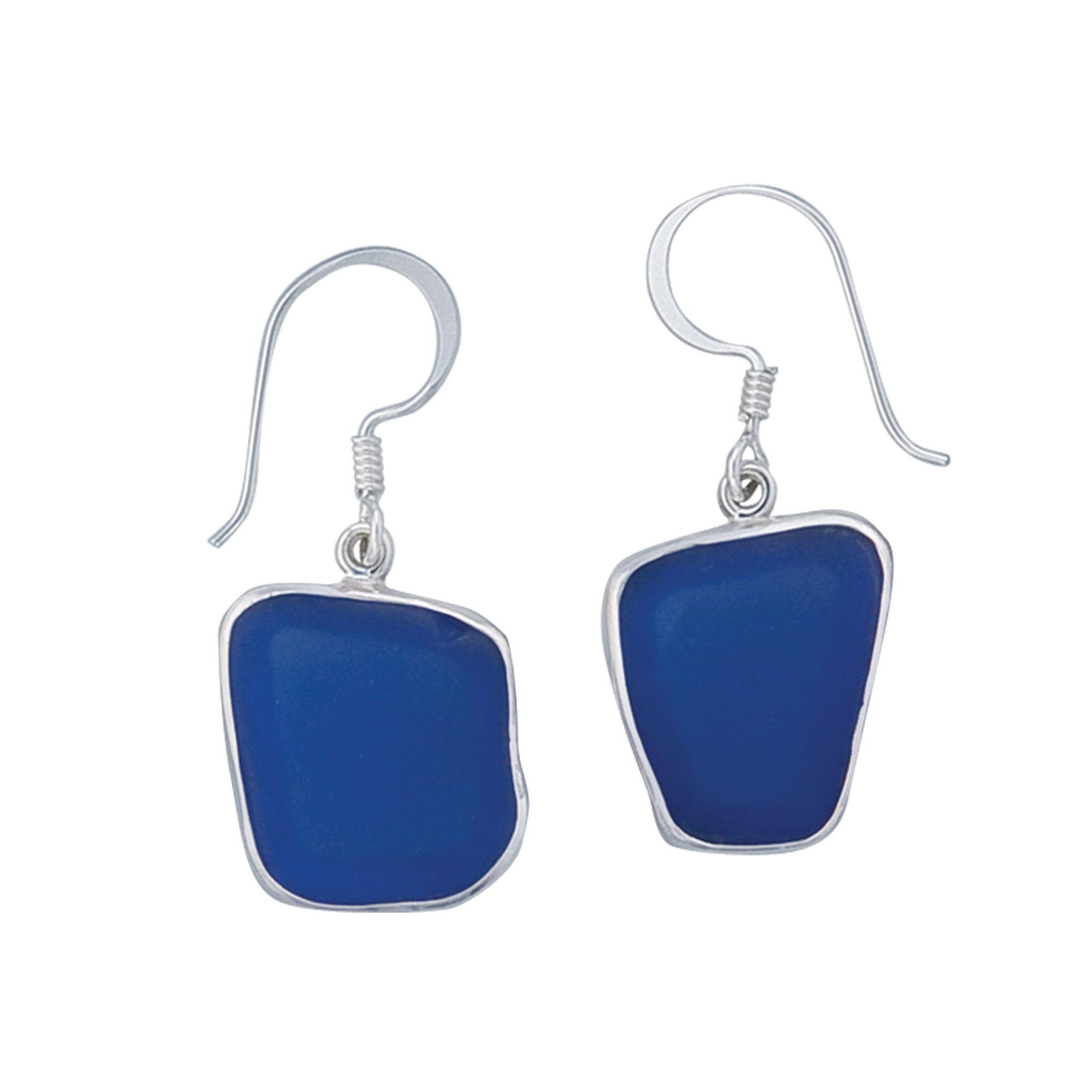 Sterling Silver Cobalt Recycled Glass Earrings | Charles Albert Jewelry