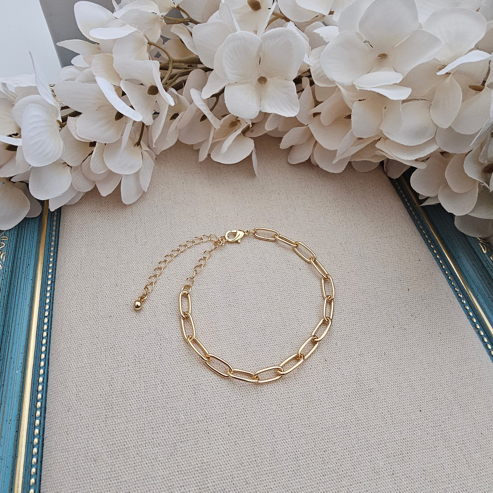 Gold Tone Base Metal Paperclip Bracelet w/Extender | Charles Albert Jewelry