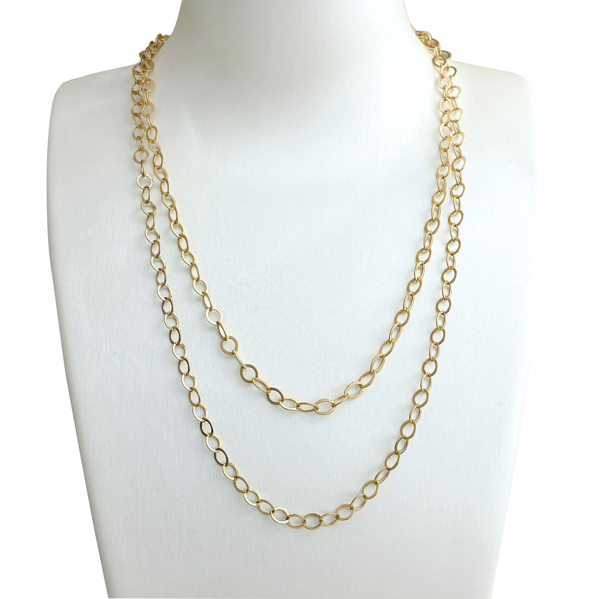 Gold Tone Flat Oval Base Metal Chain | Charles Albert Jewelry