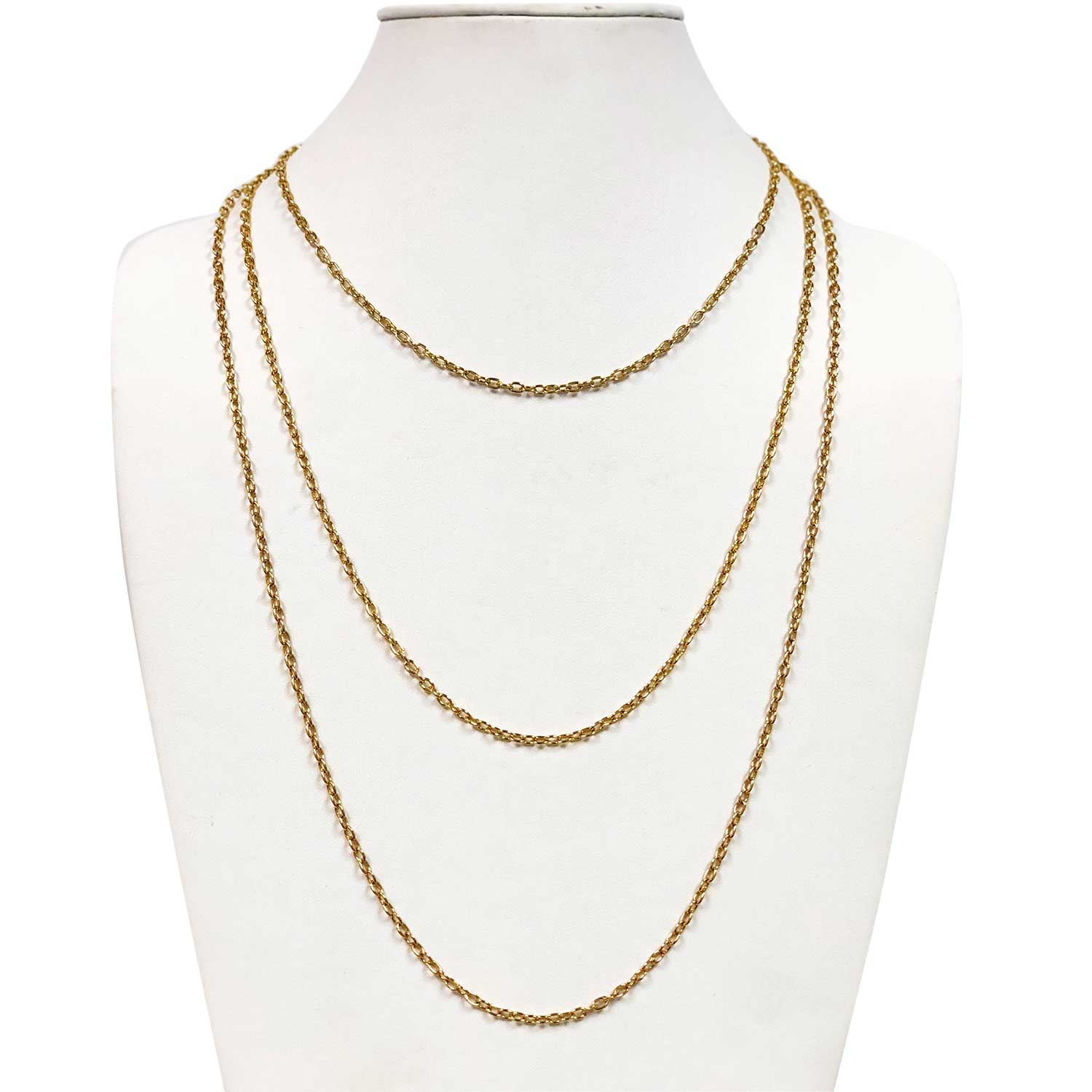 Gold Tone 3mm Base Metal Cross Chain