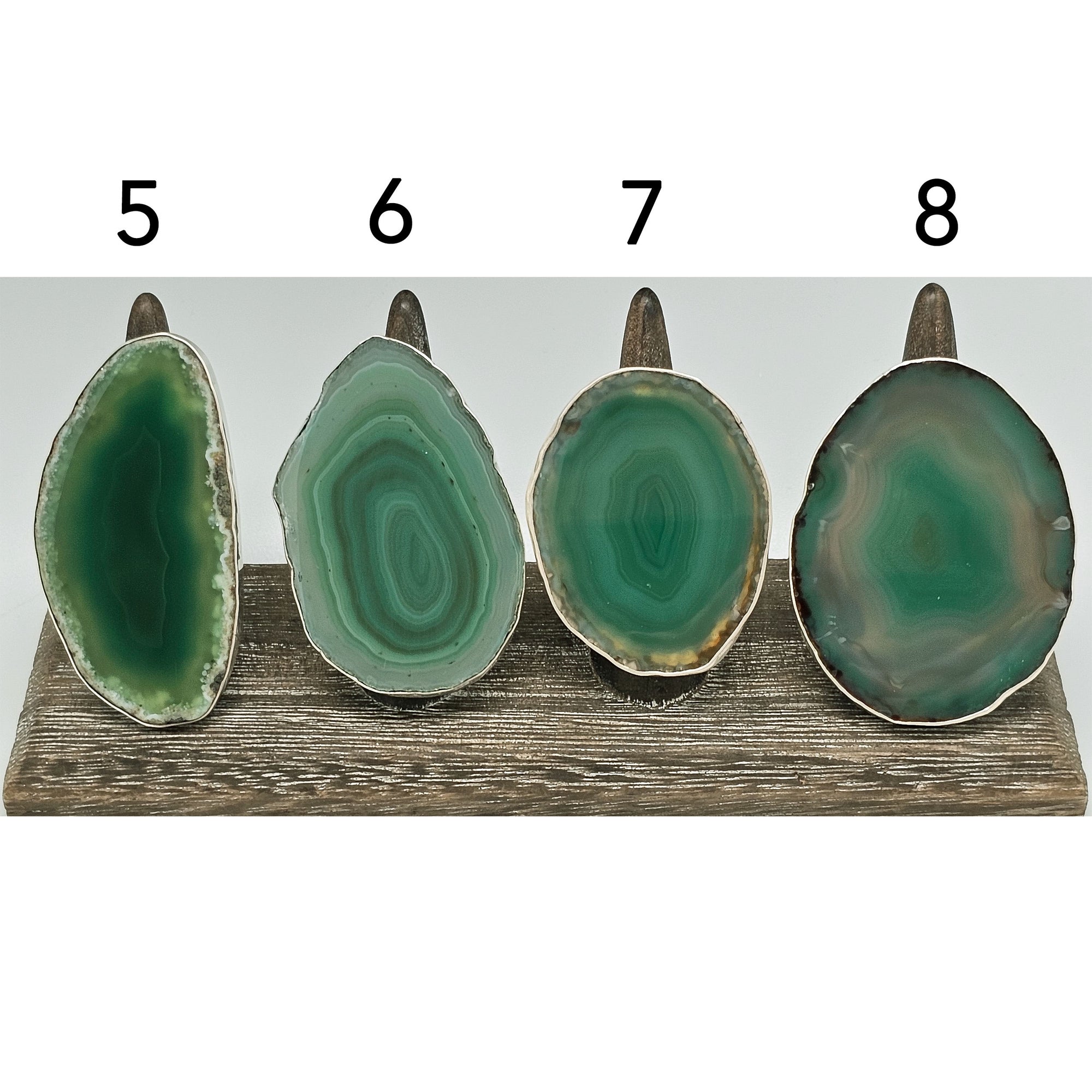 Sterling Silver Green Slice Adjustable Ring | Charles Albert Jewelry