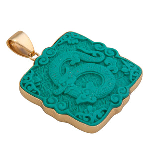 Alchemia Green Cinnabar Dragon Pendant | Charles Albert Jewelry