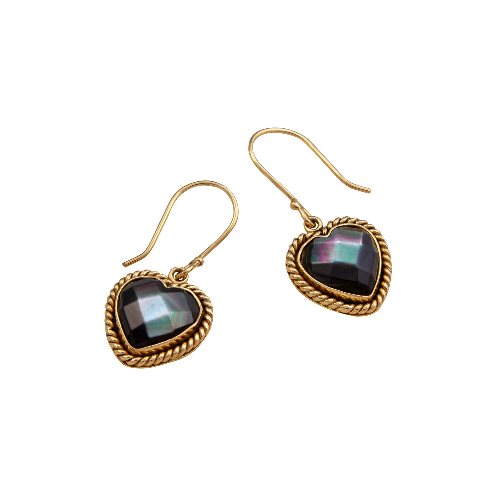 Alchemia Grey Mother of Pearl Heart Rope Drop Earrings | Charles Albert Jewelry