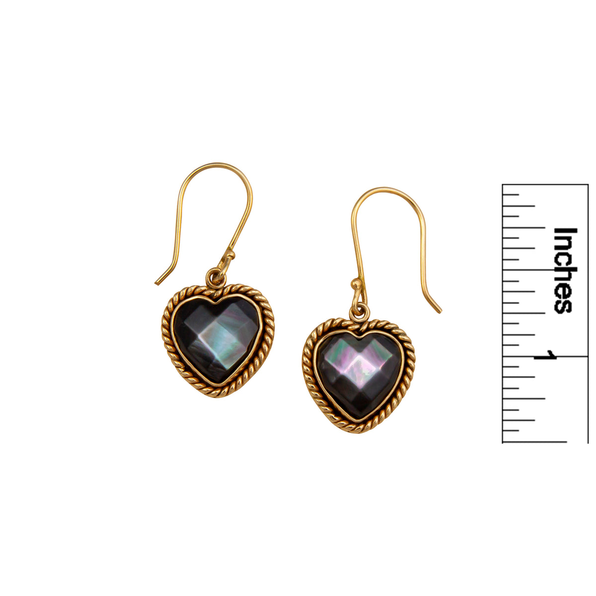 Alchemia Grey Mother of Pearl Heart Rope Drop Earrings | Charles Albert Jewelry