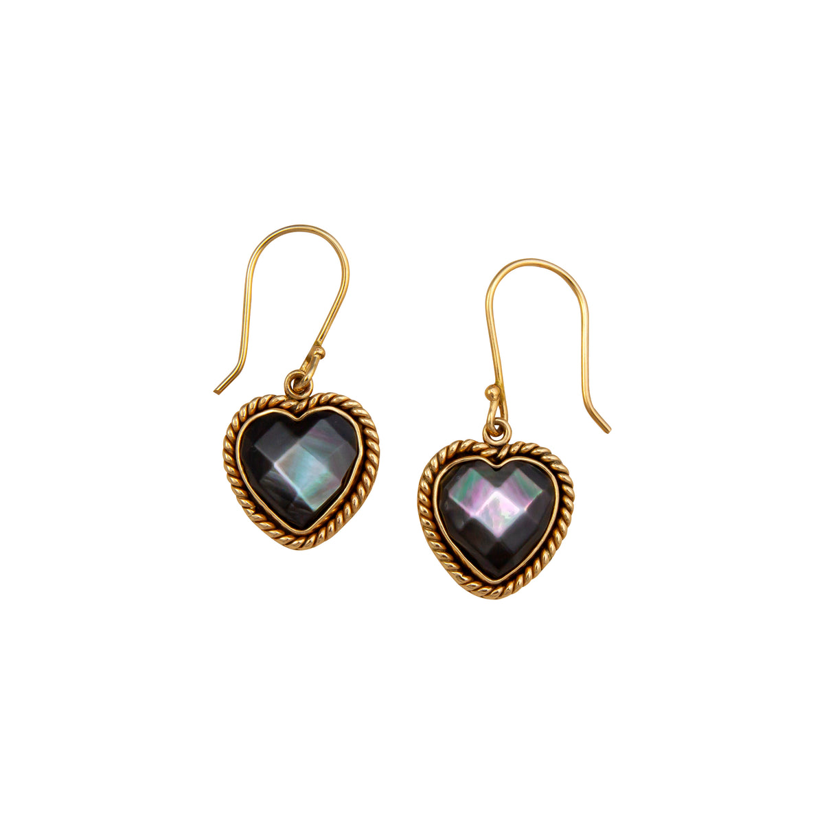 Alchemia Grey Mother of Pearl Heart Rope Drop Earrings | Charles Albert Jewelry