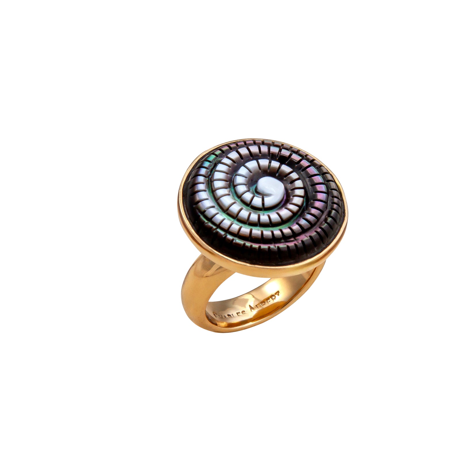 Alchemia Mother of Pearl Swirl Adjustable Ring | Charles Albert Jewelry