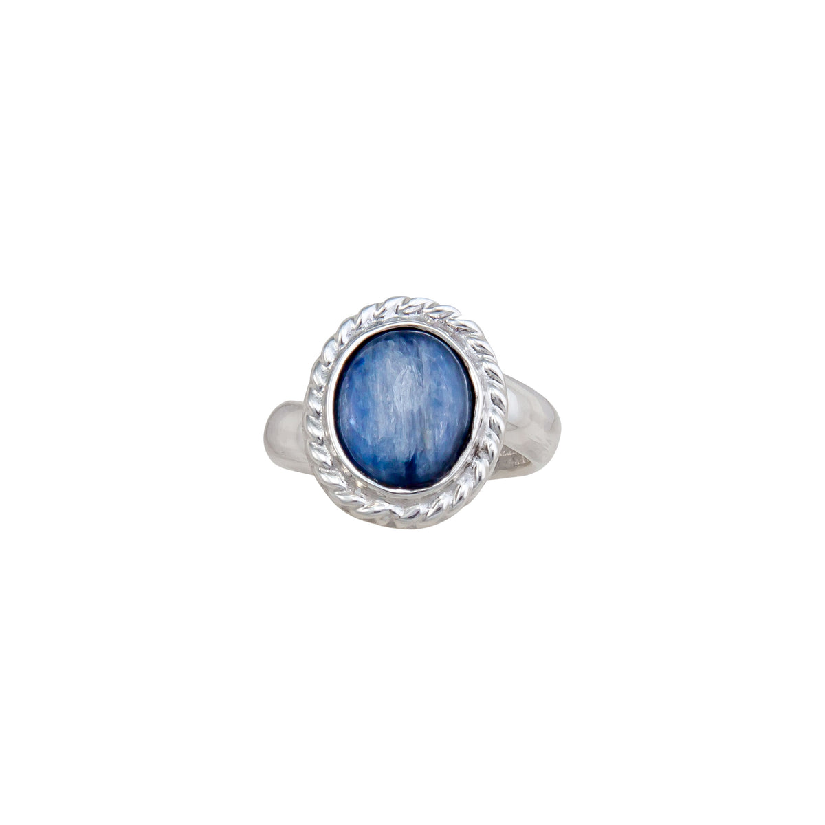 Sterling Silver Kyanite Oval Rope Adjustable Ring | Charles Albert Jewelry