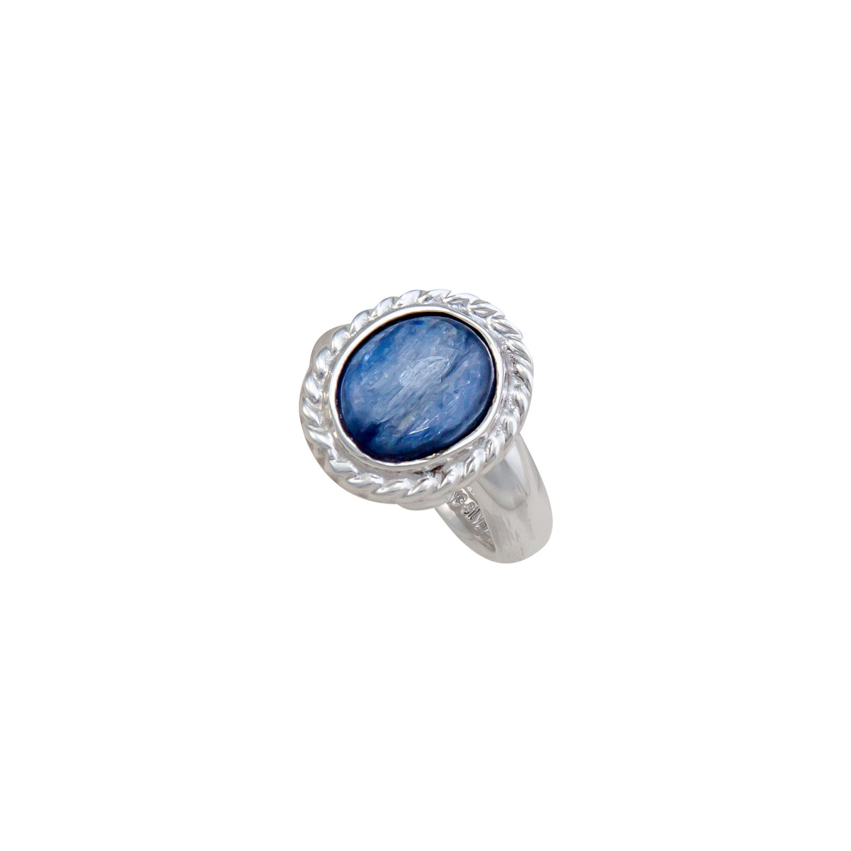 Sterling Silver Kyanite Oval Rope Adjustable Ring | Charles Albert Jewelry