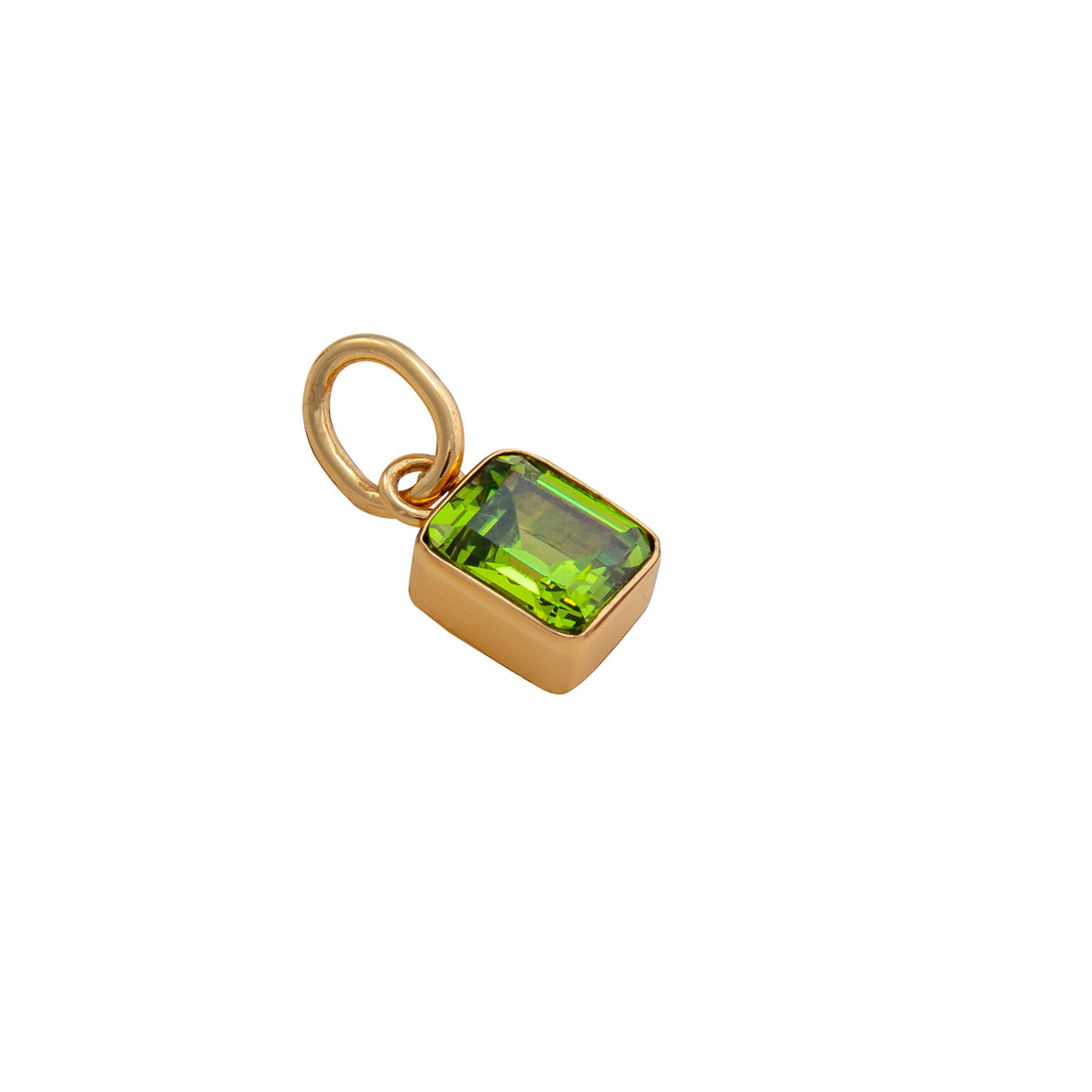 Alchemia Lab Created Peridot Rectangle Charm Pendant | Charles Albert Jewelry
