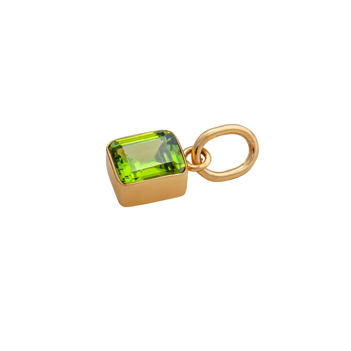 Alchemia Lab Created Peridot Rectangle Charm Pendant | Charles Albert Jewelry