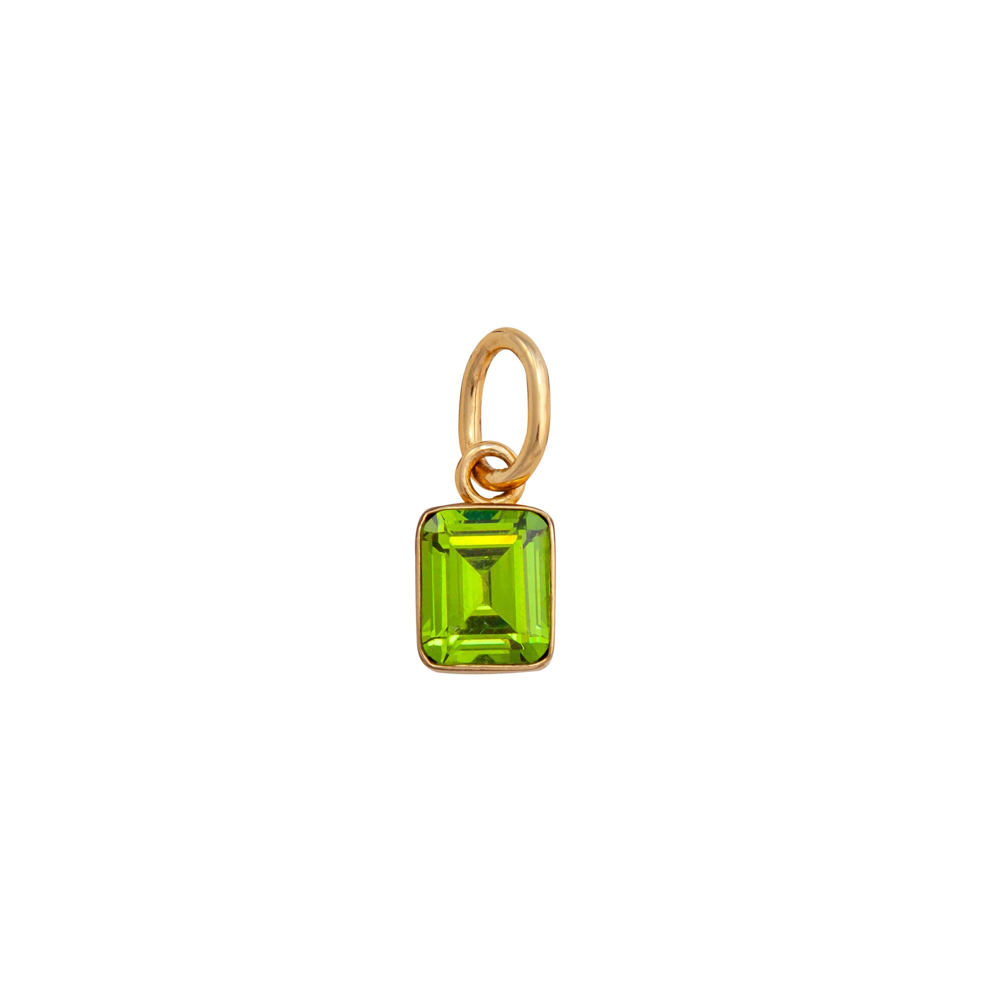 Alchemia Lab Created Peridot Rectangle Charm Pendant | Charles Albert Jewelry
