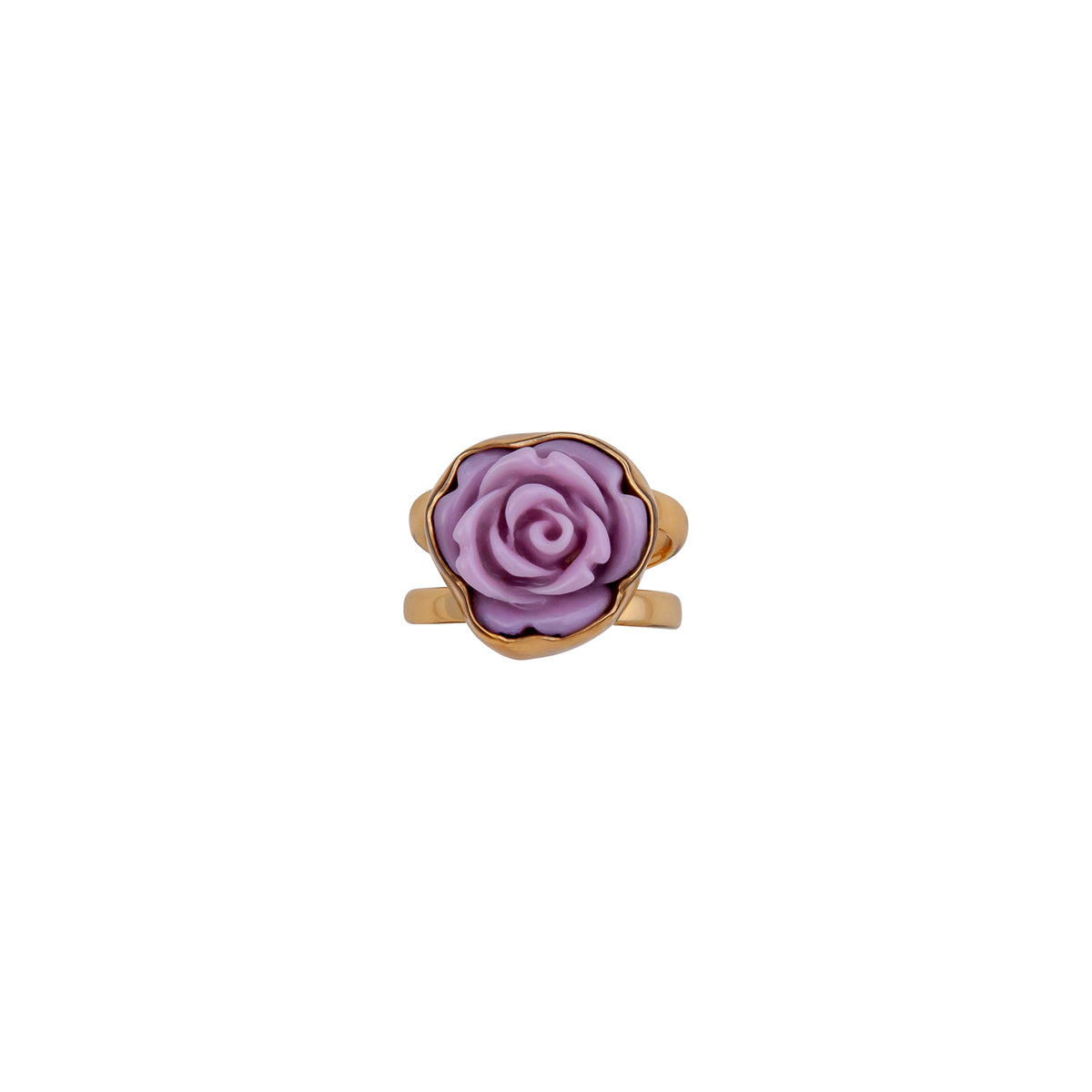 Alchemia Lavender Resin Rose Adjustable Cuff Ring | Charles Albert Jewelry